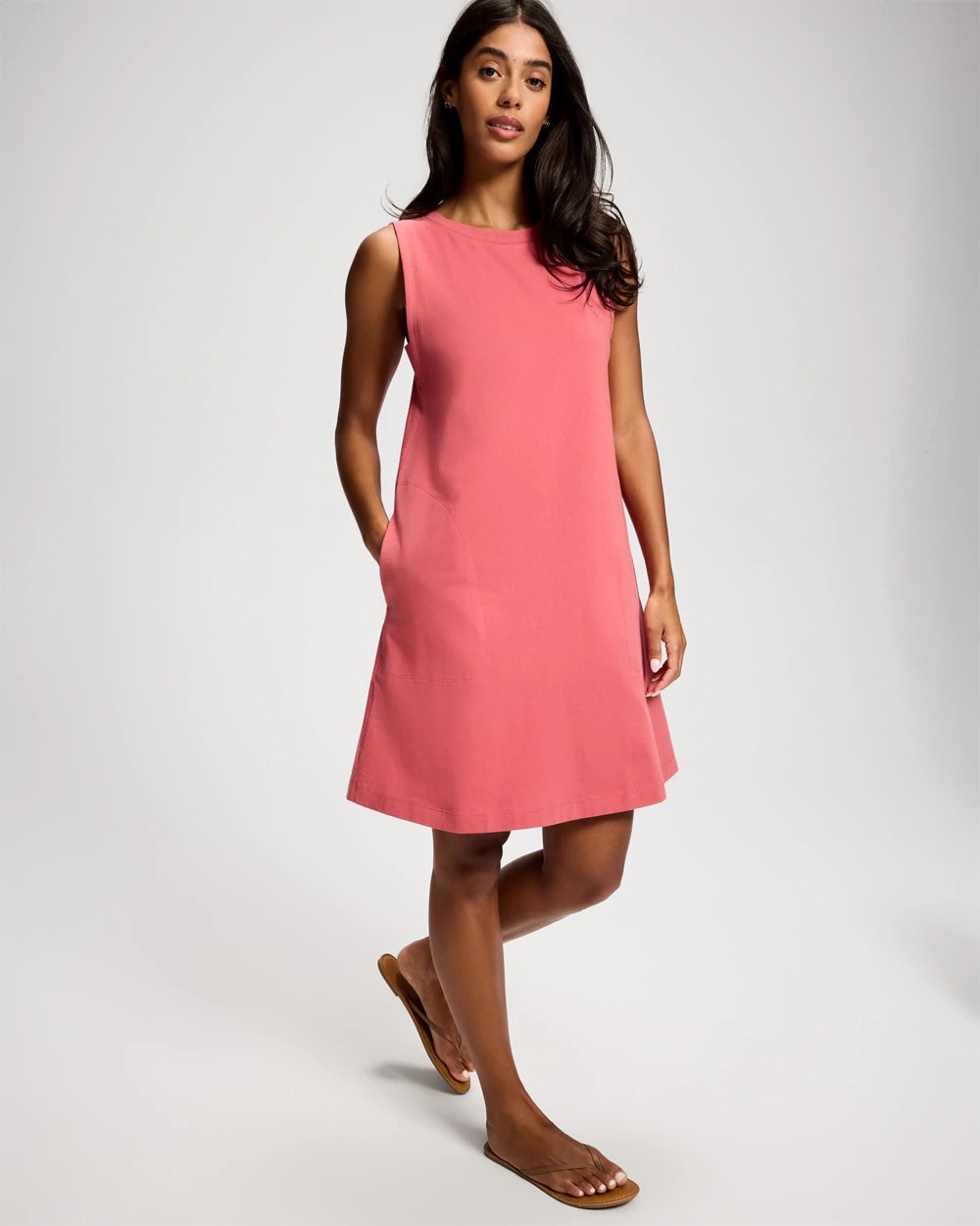 Cotton Sleeveless Tee Dress | Soma